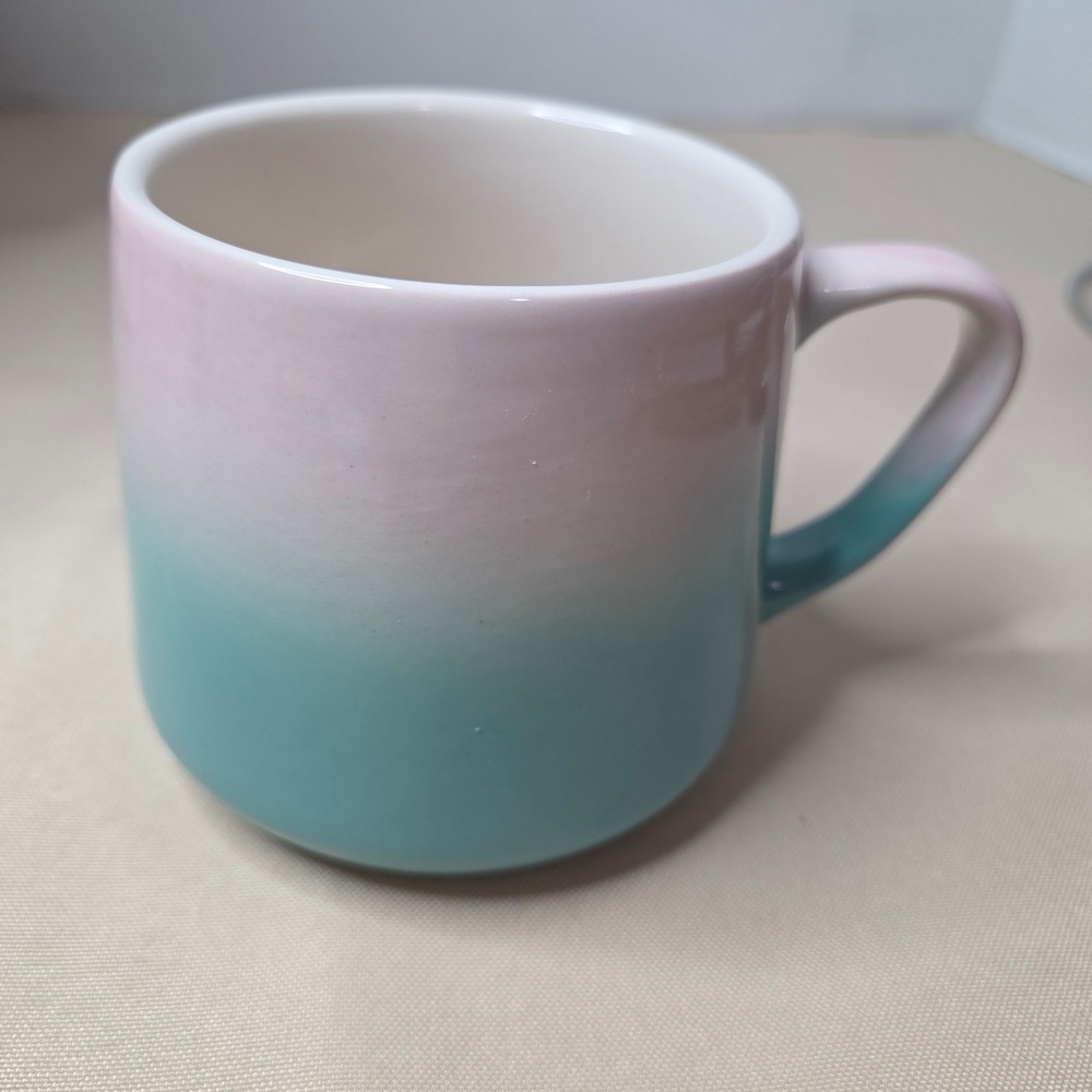 World Market Pink & Teal Ombre Coffee Mug Cute Gradient Ceramic‎ Cup
